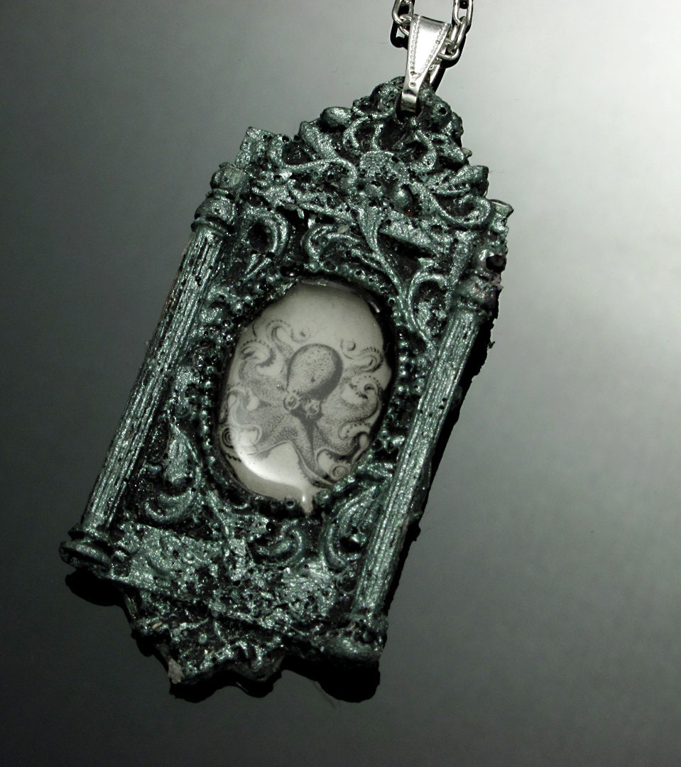 Octopus Necklace in Rococo, Victorian, Ornate Styled frame ...