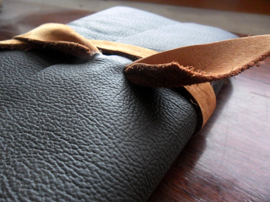 Dark brown leather recycled journals
