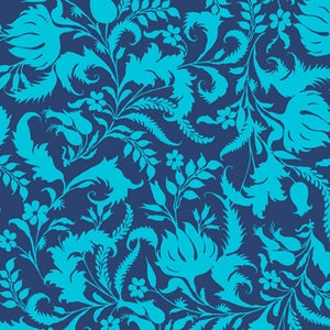 SALE Lark Ivy Bloom Vines Cobalt Blue Amy Butler Westminster Fabrics - 1 yard