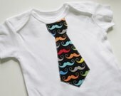 Tie Onesie - Mustache - Baby boy shirt