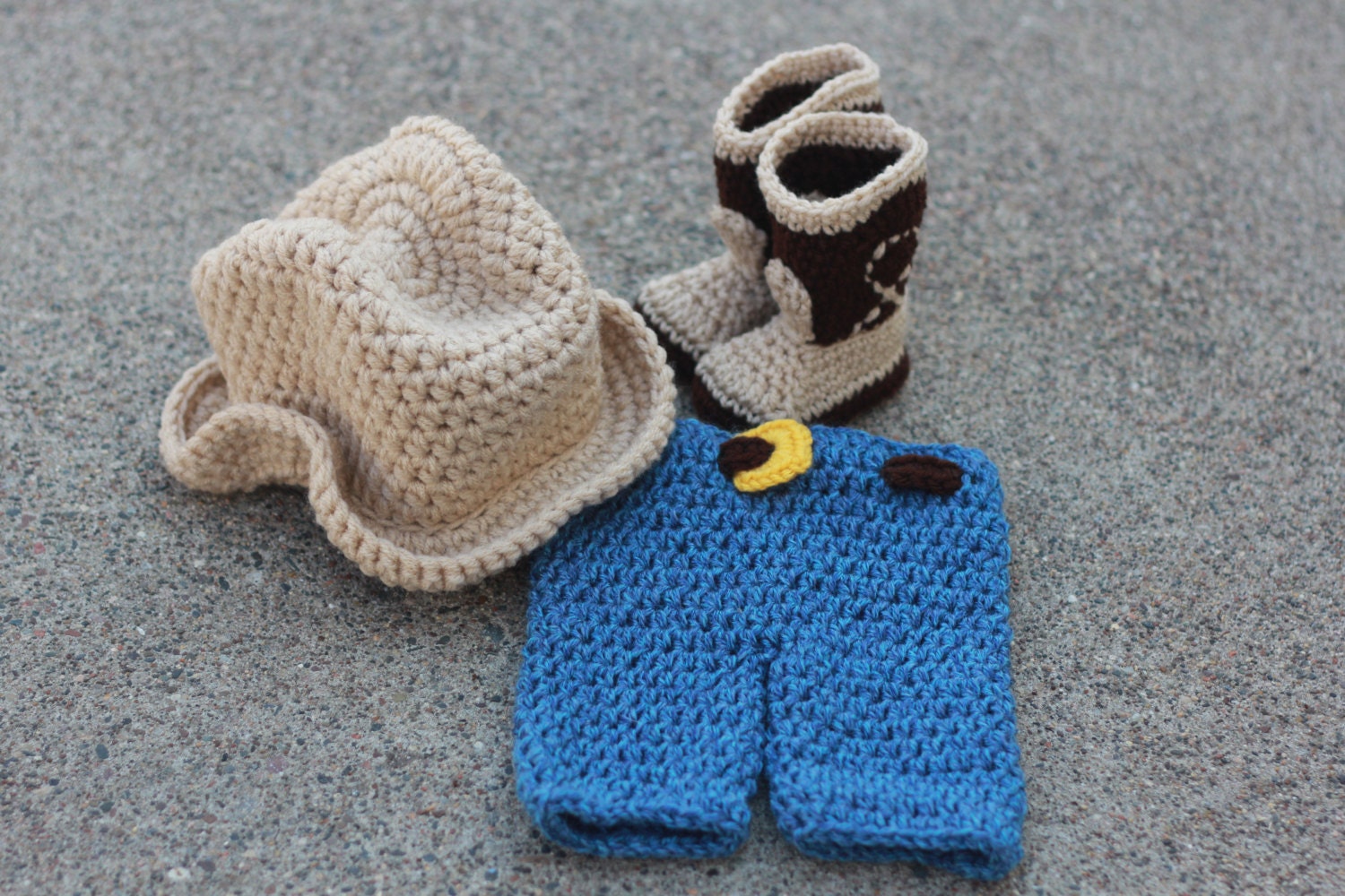 The Giddyup Set  -Cowboy Hat, Booties and Jeans, Photo Prop