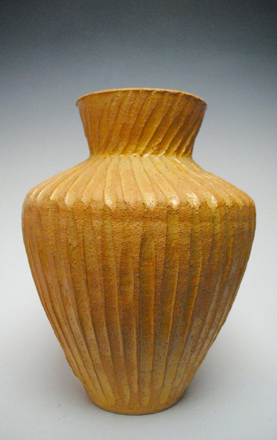 Carved Wide Shouldered Vase