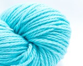 Turquoise, Hand Dyed Certified Organic Merino Wool Aran Yarn, yards, 165m, 100g