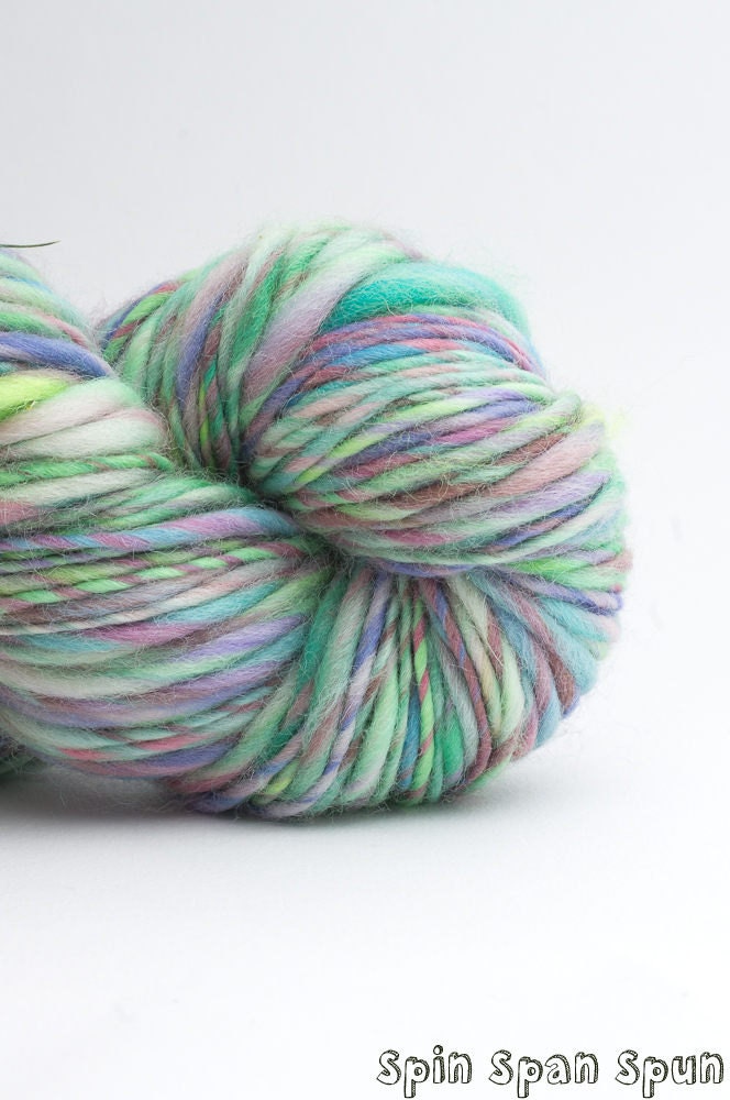 Iridescence, HandSpun and Hand dyed Yarn, Leicester, bulky, Single, 185 yards