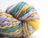 Venus in Green, CoilSpun BeeHive Art Yarn, silk and wool, HandSpun HandDyed Yarn, 55 yards