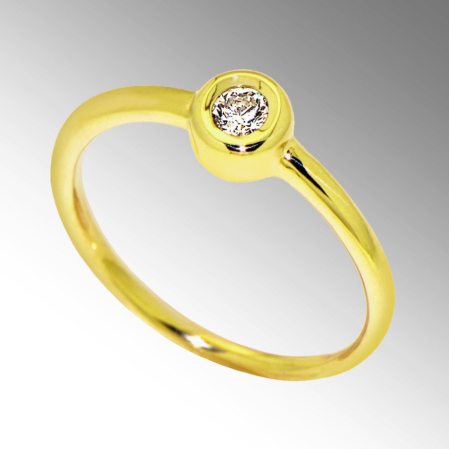 DeLight  Unique Engagement Ring, Solitaire Ring, 14k Gold Diamond  ring, Custom Italian Fine jewelry by Arosha