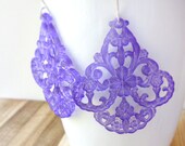 Light Purple Chandelier Earrings, Large Lucite Drops, Silver, Kande Kristina Henning - Roxanne