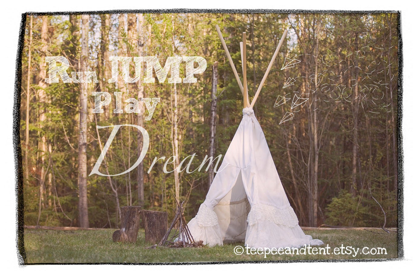 IN STOCK - Custom lace ruffle teepee