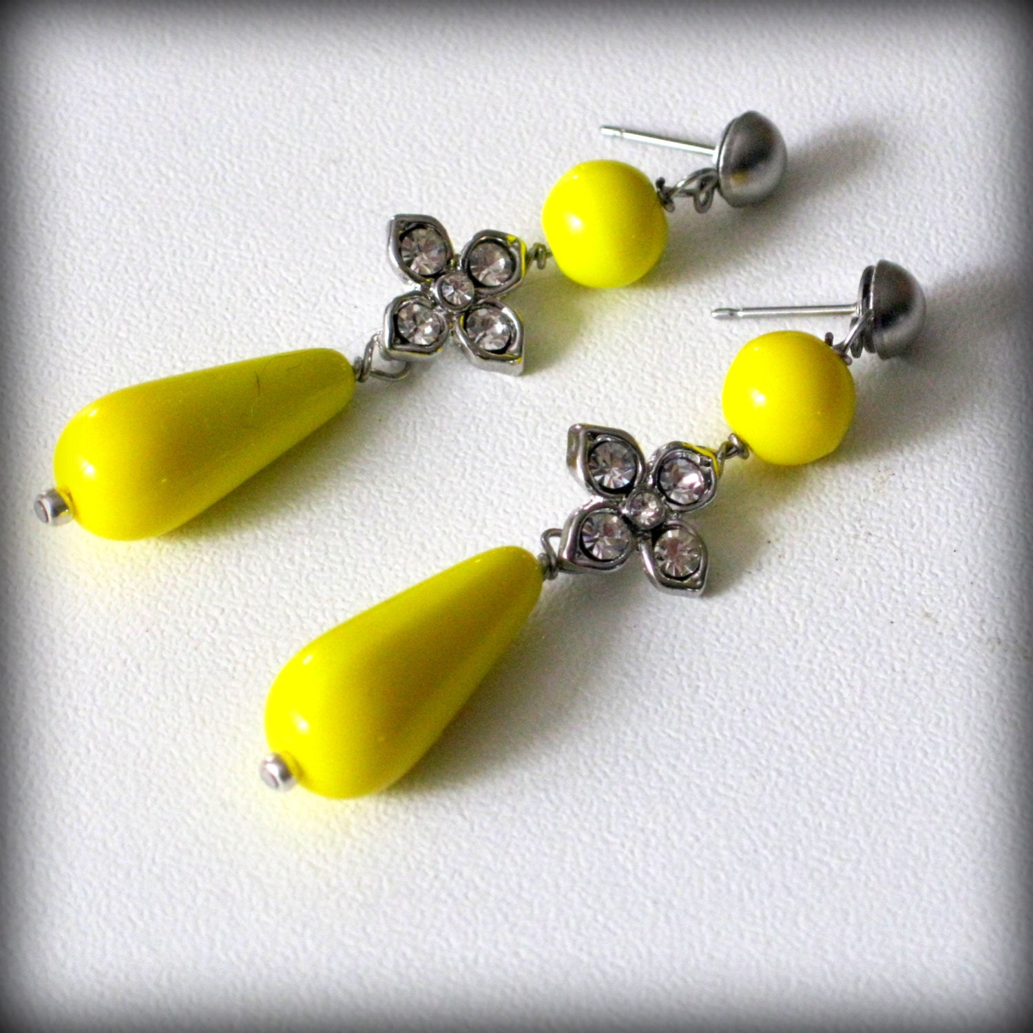 Crystal Bright Earrings in Sunshine Yellow