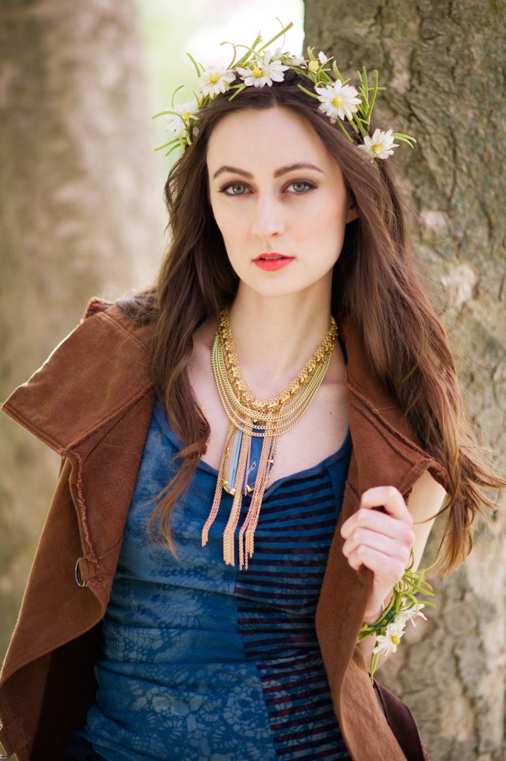 Queen of the Nile Agate Slice Statment Necklace