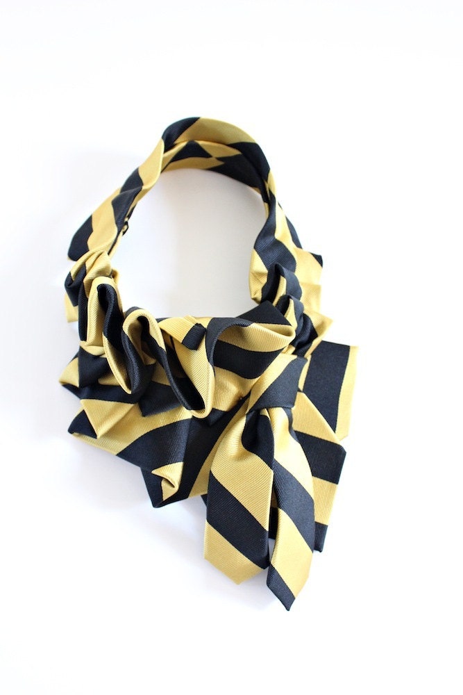 Yellow & Black Silk Katherine Scarf