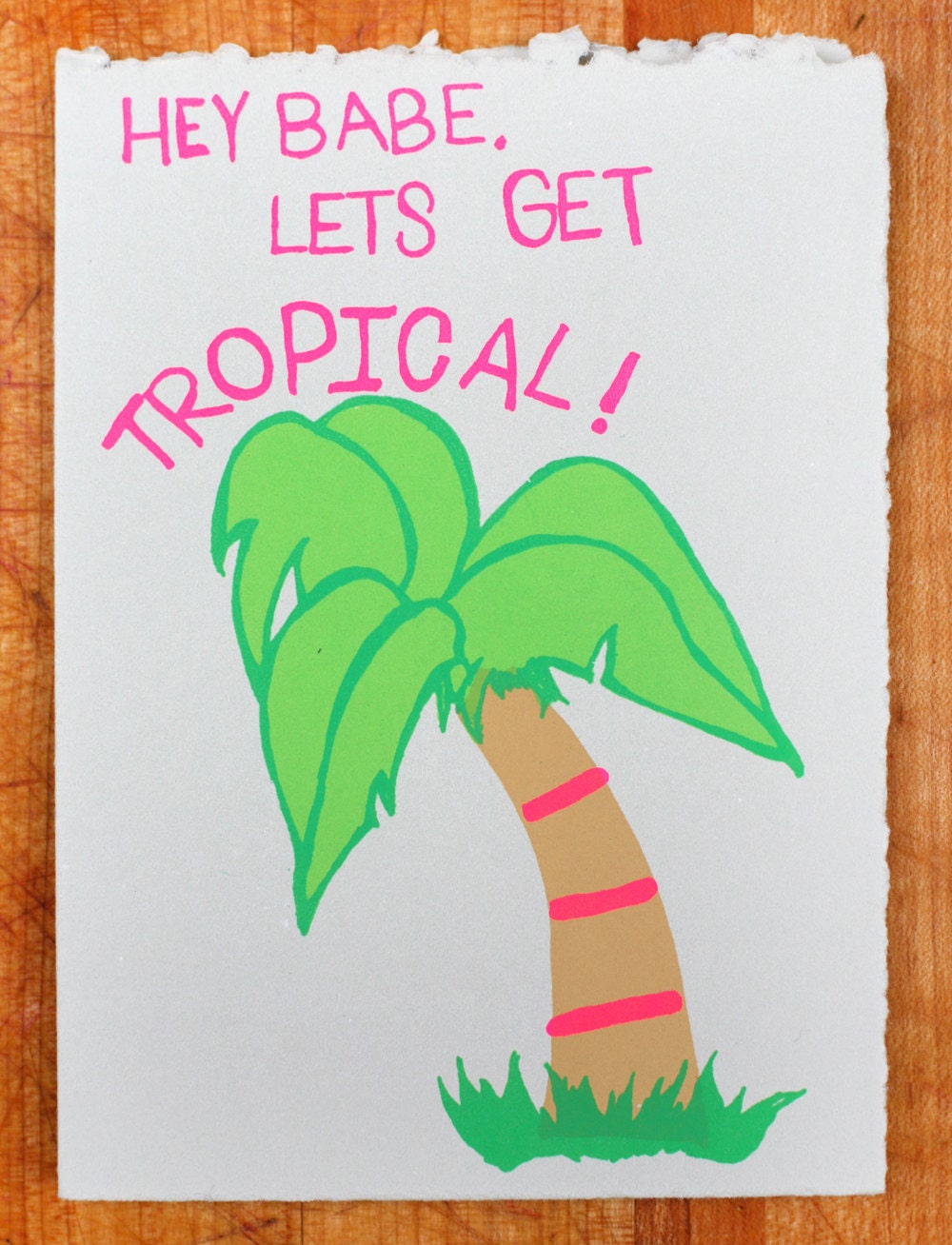Let's Get Tropical blank greeting card