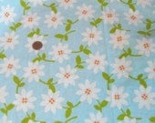 Flannel Sheet for Mini Crib/Portacrib- Flower print on blue, new