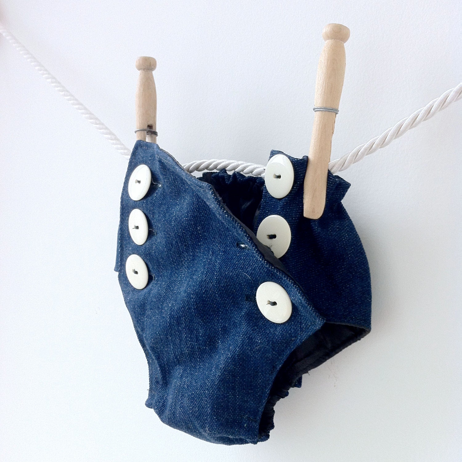 Denim Bloomers Diaper Covers Sailor Nautical - Unisex Baby Boy Girl