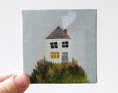 early spring house / original painting on canvas