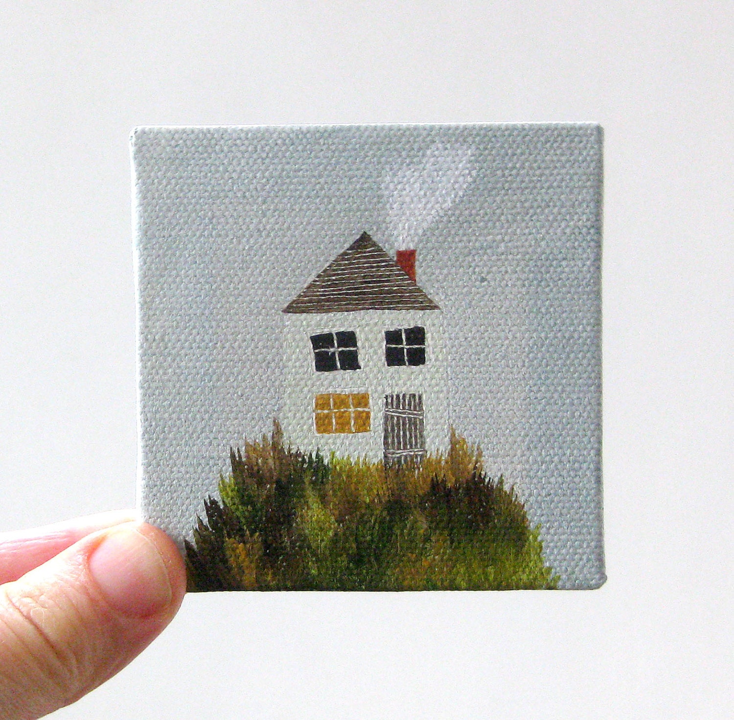 early spring house / original painting on canvas