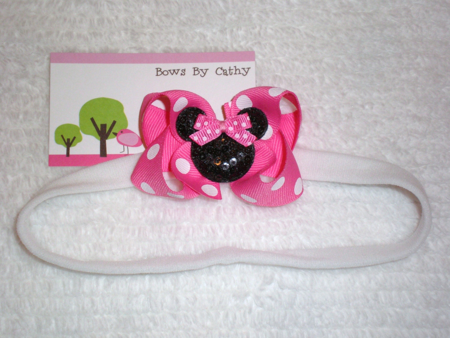 Minnie Mouse Hair Bow Headband - Black Sequin Minnie Mouse Bow
