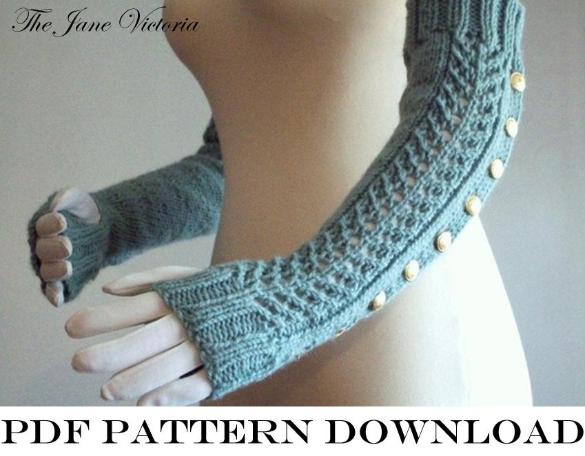 Fingerless Gloves Knitting PATTERN, Morwen Ancalime, PDF DOWNLOAD