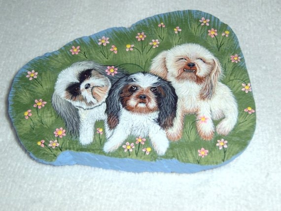 Custom portrait pet, personalize your pet, painted rock, birthday, pet memorial, hand painted rocks by Rockartiste