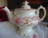 Antique Vintage English Teapot...Stunning Large C19th Lustreware...Very pretty teapot...country cottage chic