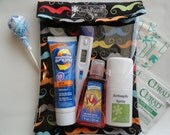 Mustache Ouch Pouch Medium Size Clear Organizer First Aid Travel Car Purse Diaper Bag Backpack (5x7 Multicolor Mustache) Airport Friendly