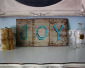 Hand painted Cottage Chic JOY sign