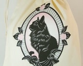 Catmeow Cameo - Organic Cotton Drawstring Bag