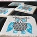 ON SALE Bold Owl Tile Coasters, Azure Blue and Black, Set of 4, Ready to Ship