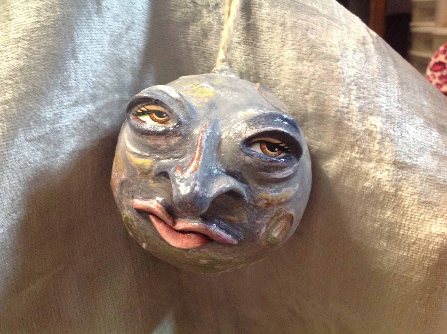 Moon head ornament folk art moon man