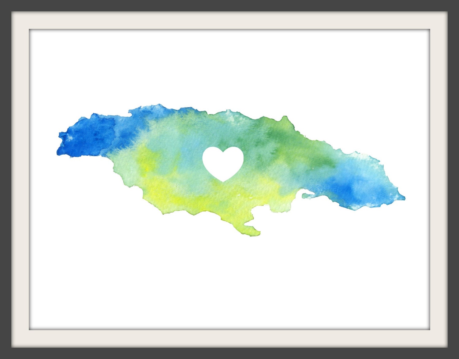 i love jamaica watercolour print (8.5 x 11)