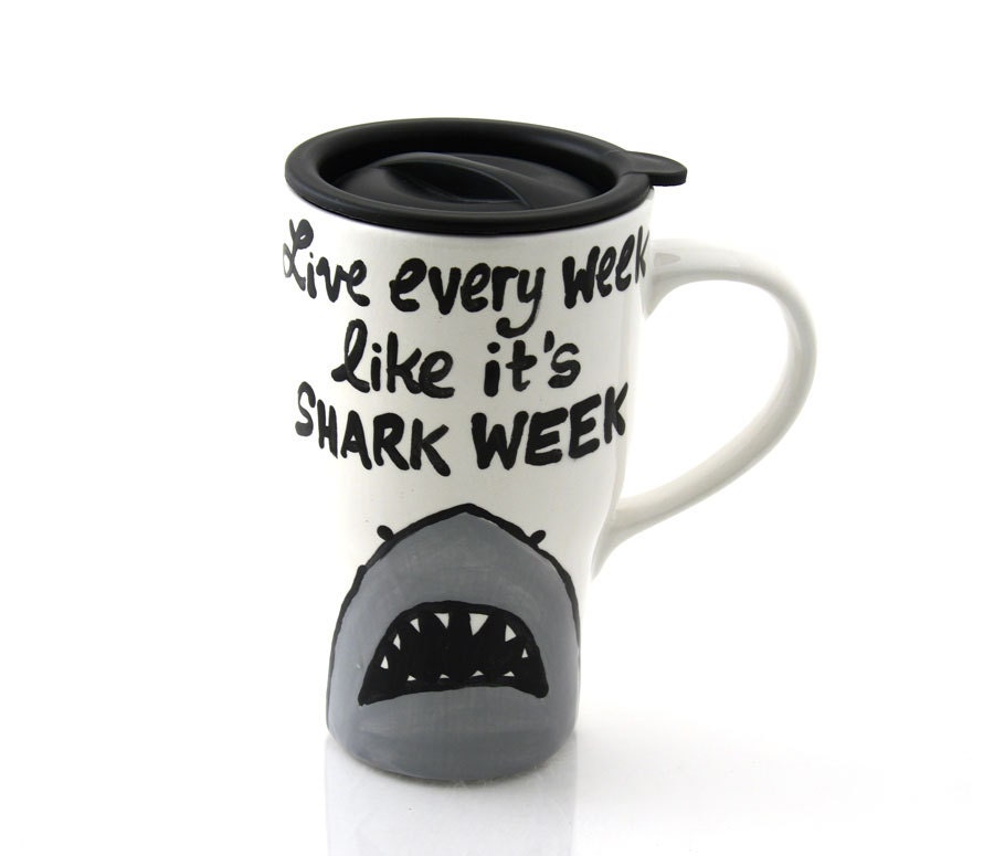Shark ceramic travel mug