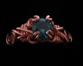 Copper CZ Ring, Cubic Zirconia, Hand MAde, Wire Wrapped, Trending, Gift, Artwork, Holiday