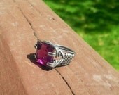 Sterling Silver, Antiqued, Cubic Zirconia, Quartz, Pink, Spring, Party, Cocktail, Gift, Summer