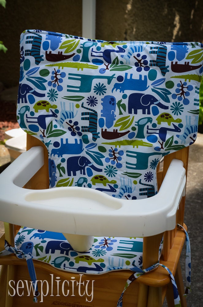 EDDIE BAUER High Chair Cover  - Eddie Bauer 2D Zoo Blue