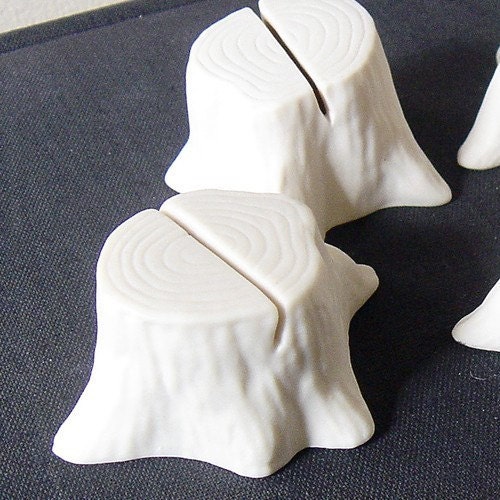 Tree Stump Place Card Holders - Set of 4 - White