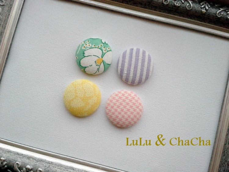 Set of Four Covered Buttons--Interchangeable SNAP Accessories