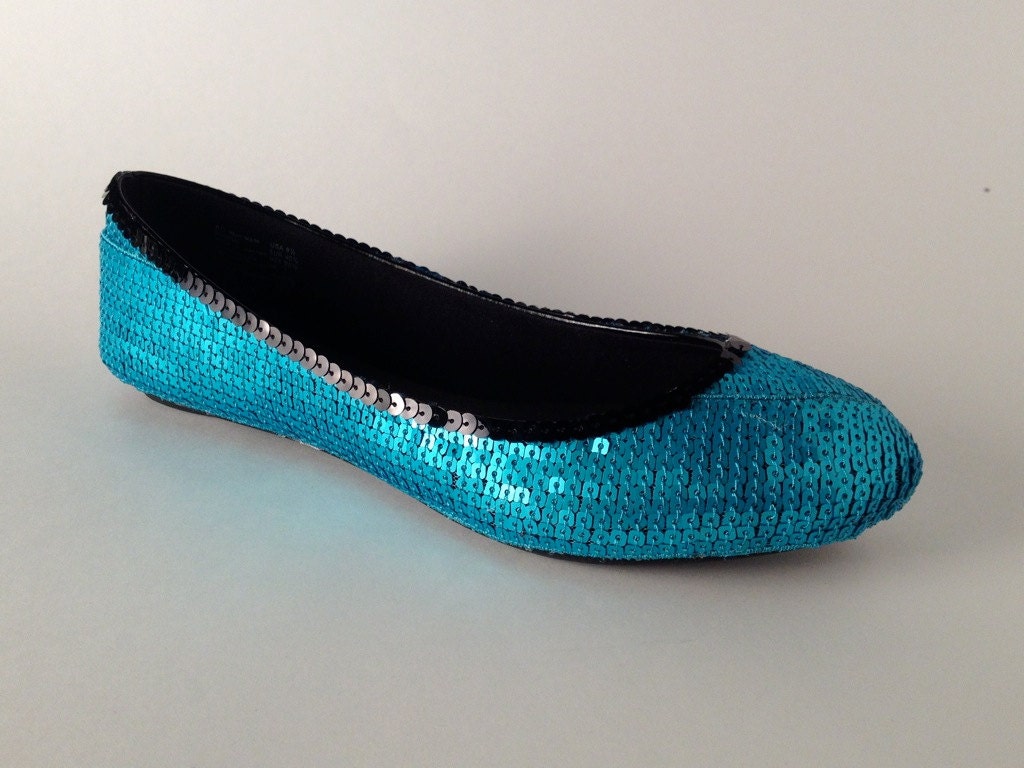 Tiffany Box Blue Sequin Ballet Slipper Flats