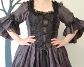 grey and black Steampunk Marie Antoinette rococo Goth Victorian inspired costume dress size large