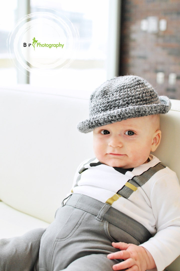 Baby Fedora Hat 3 to 6 Month Size, Photo Prop