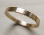 Ready to Ship Size 5 - 2x1mm Handmade recycled eco-friendly solid 14k yellow gold wedding band - Modern Wedding Ring - Stackable
