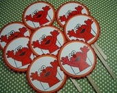 ELMO with his Arms Up  - Extra Large Cupcake Toppers- set of (8) Toppers