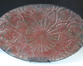 Ceramic Platter - Large Oval Serving Platter - Decorative Plate in Brick and Midnight Ready to Ship