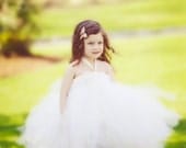 White Ivory Flower Girl Tutu Dress