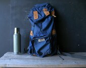 Vintage Hiking Camping Pack Canvas Coleman Royal Blue From Nowvintage on Etsy