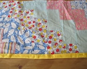 40s 50s Cotton Prints Valance, Upcycled Vintage Fabrics, Retro Kitchen Curtain, Patchwork Textile, Custom Made to Order