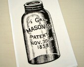 Lint-Free Cotton Tea Towel /// MASON JAR (White)