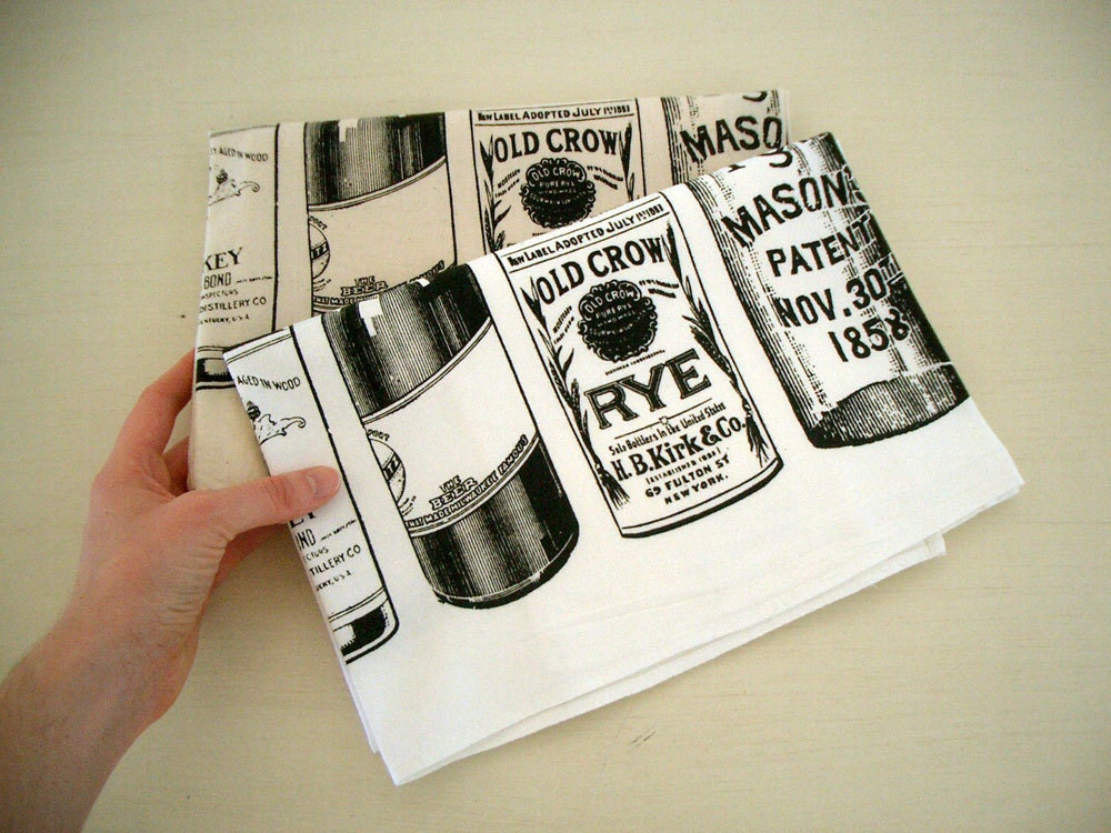 Lint-Free Cotton Tea Towel /// WHISKEY REBELLION (White)