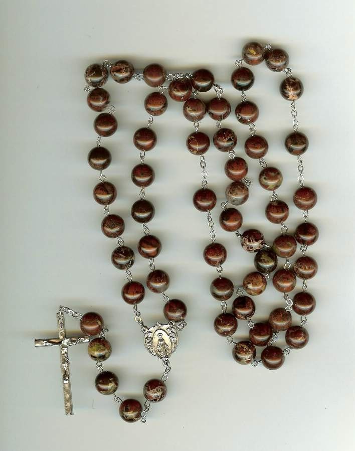Handmade Rosary Made of Poppy Jasper for Man or Woman FREE USA SHIPPING