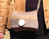 Cross over messenger handbag multi browns wool felt