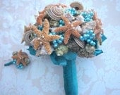 Made to Order Lustrous Captiva Seashell Bridal Bouquet and Boutonnierre FULL PAYMENT